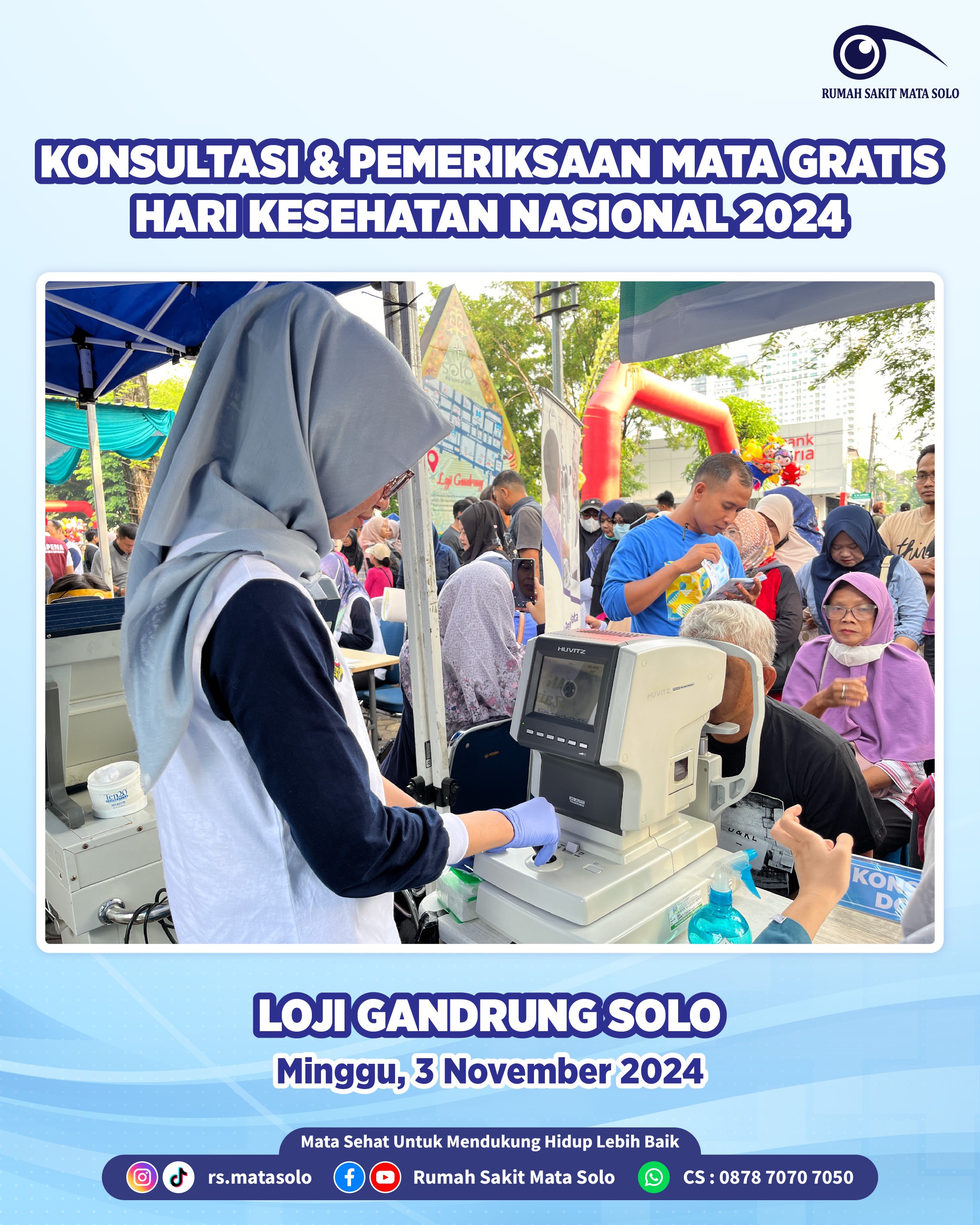 RS Mata Solo Gelar Pemeriksaan Mata Gratis Sambut Hari Kesehatan Nasional 2024