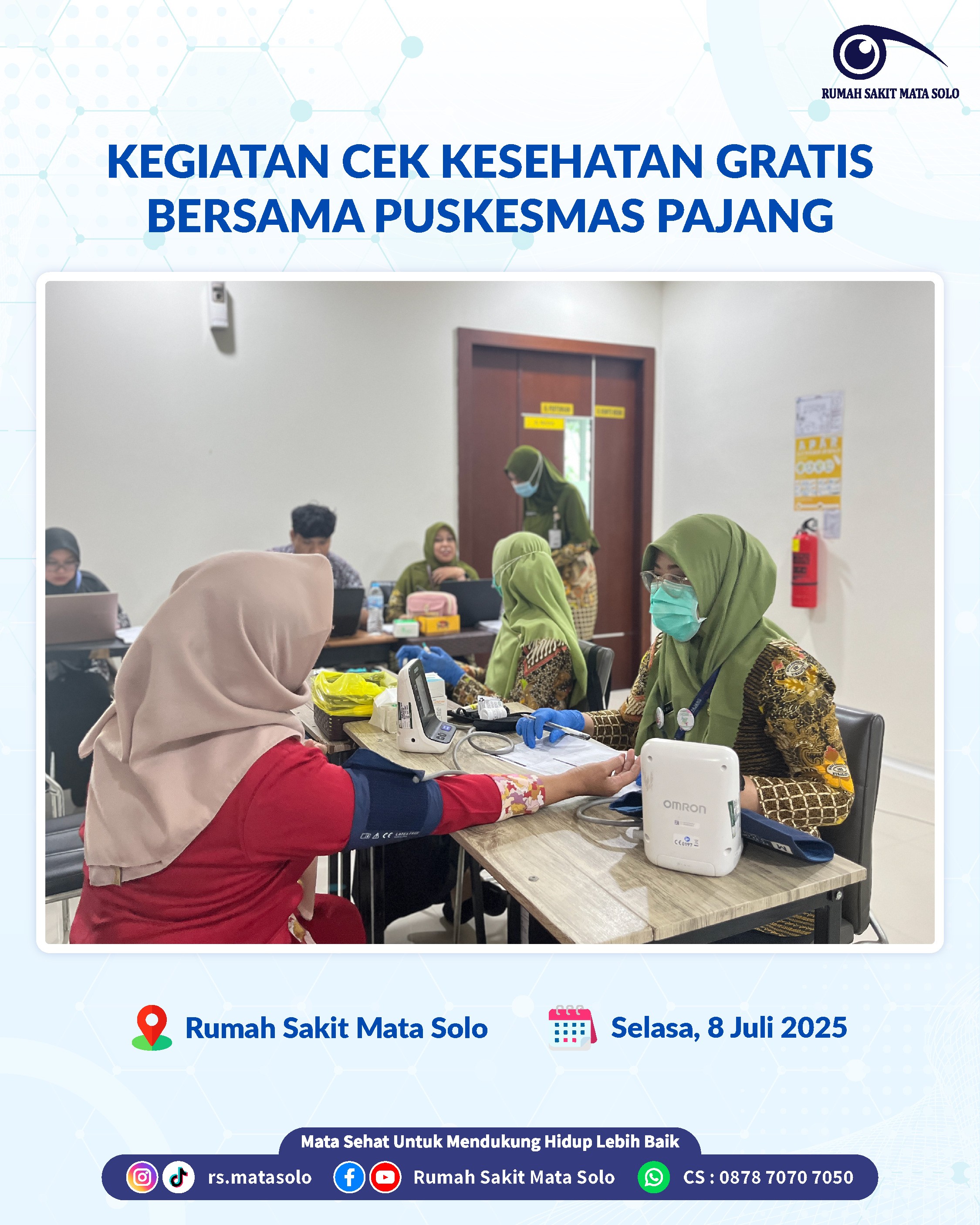 Puskesmas Pajang Gelar Cek Kesehatan Gratis bagi Civitas Hospitalia Rumah Sakit Mata Solo