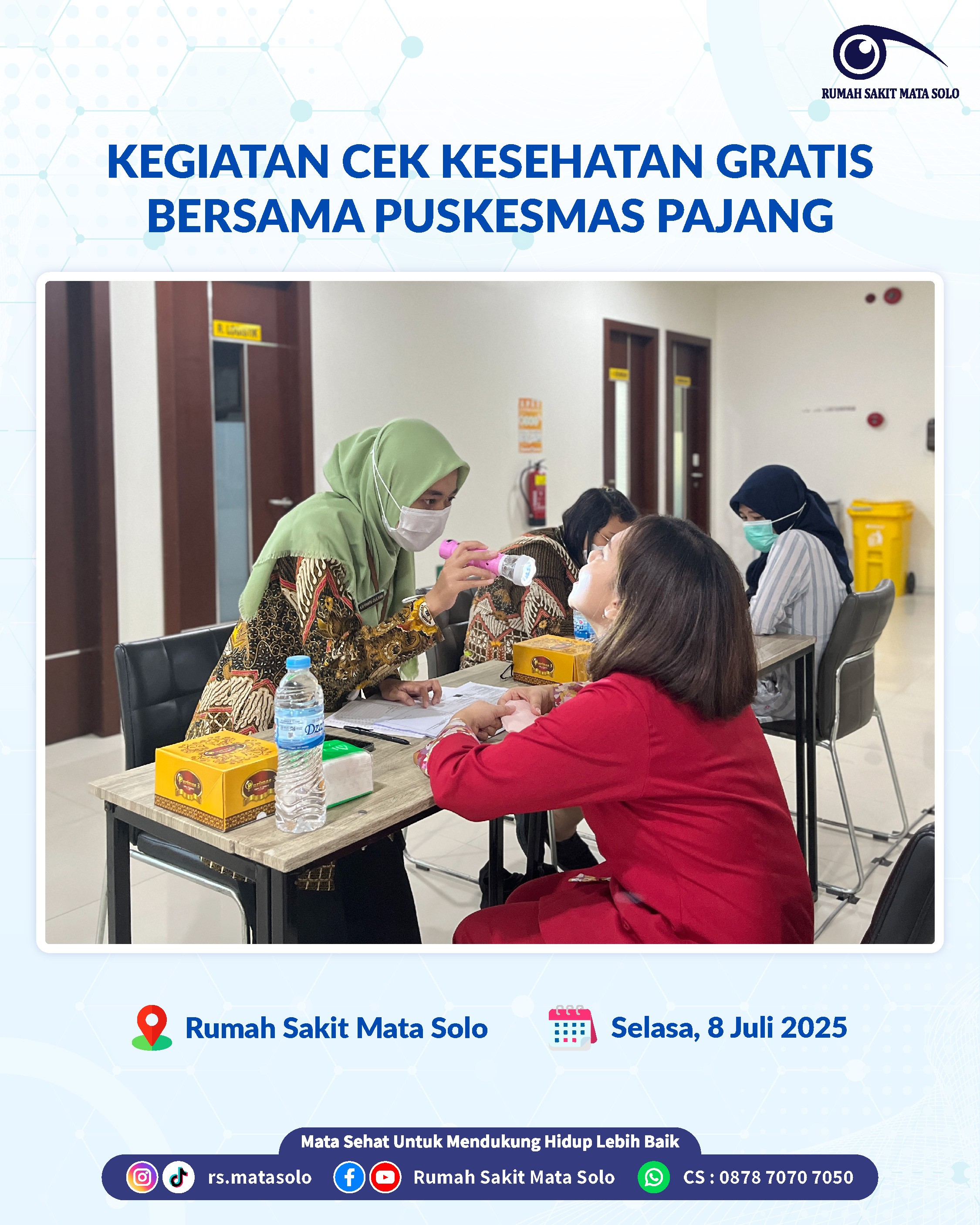 Puskesmas Pajang Gelar Cek Kesehatan Gratis bagi Civitas Hospitalia Rumah Sakit Mata Solo