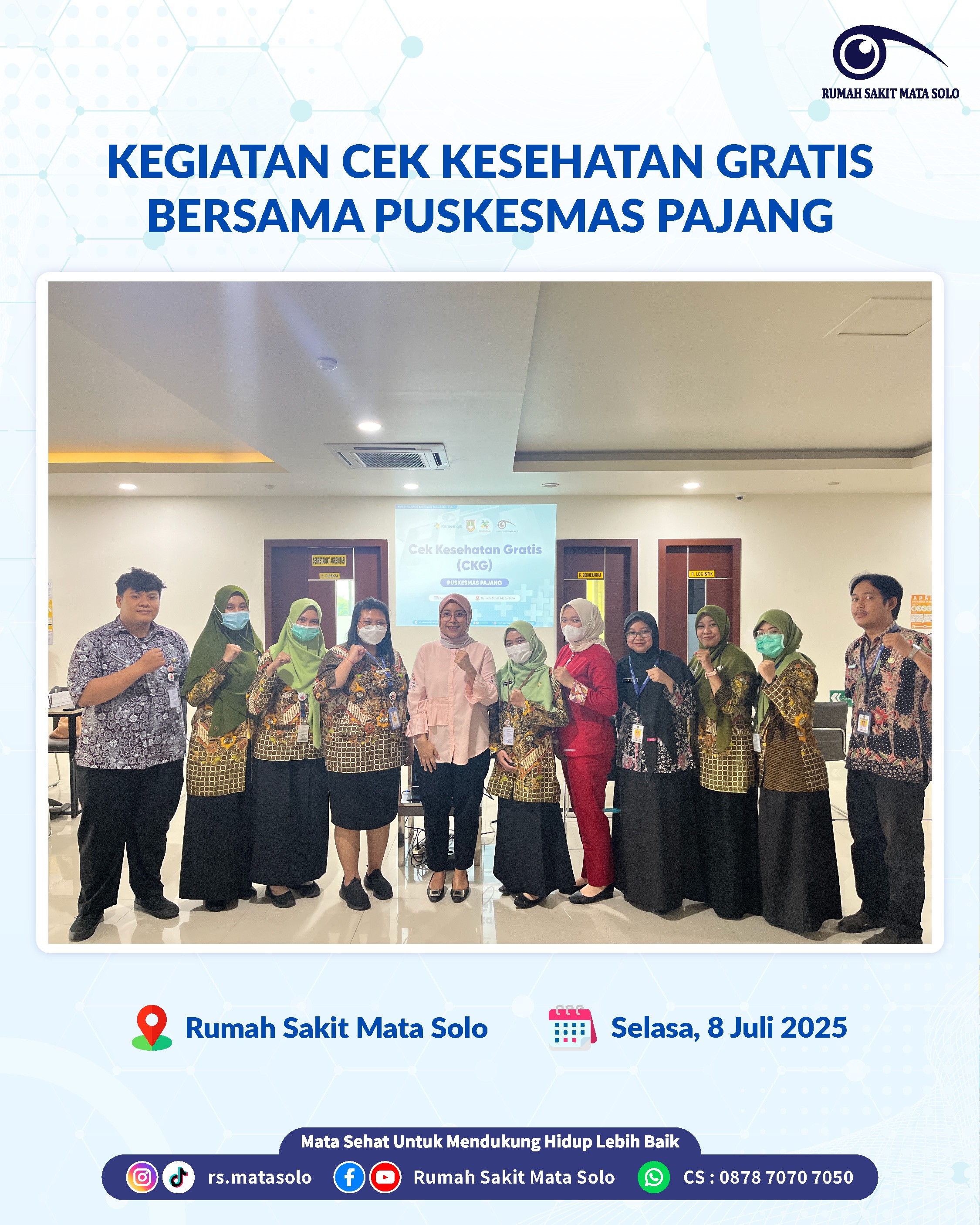 Puskesmas Pajang Gelar Cek Kesehatan Gratis bagi Civitas Hospitalia Rumah Sakit Mata Solo