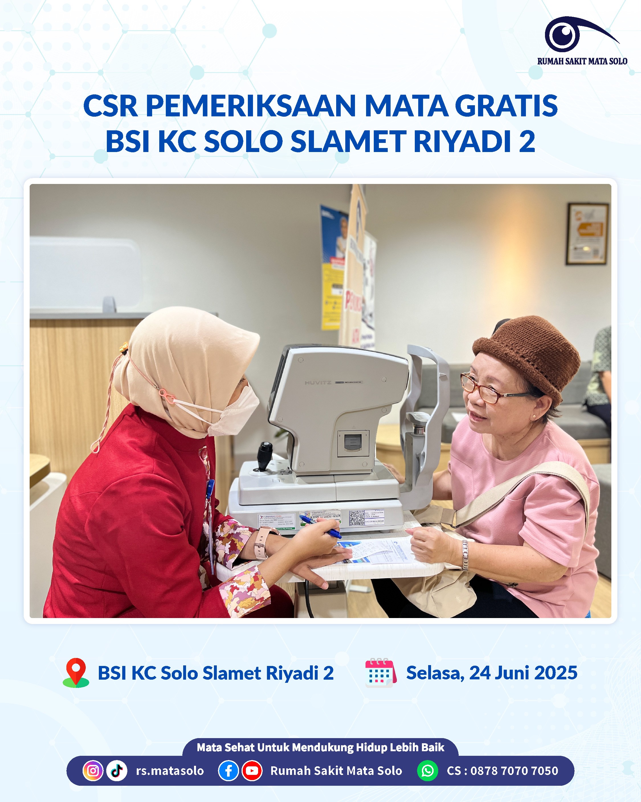 RS Mata Solo Gelar Pemeriksaan Mata Gratis Berkolaborasi dengan BSI KC Solo Slamet Riyadi 2