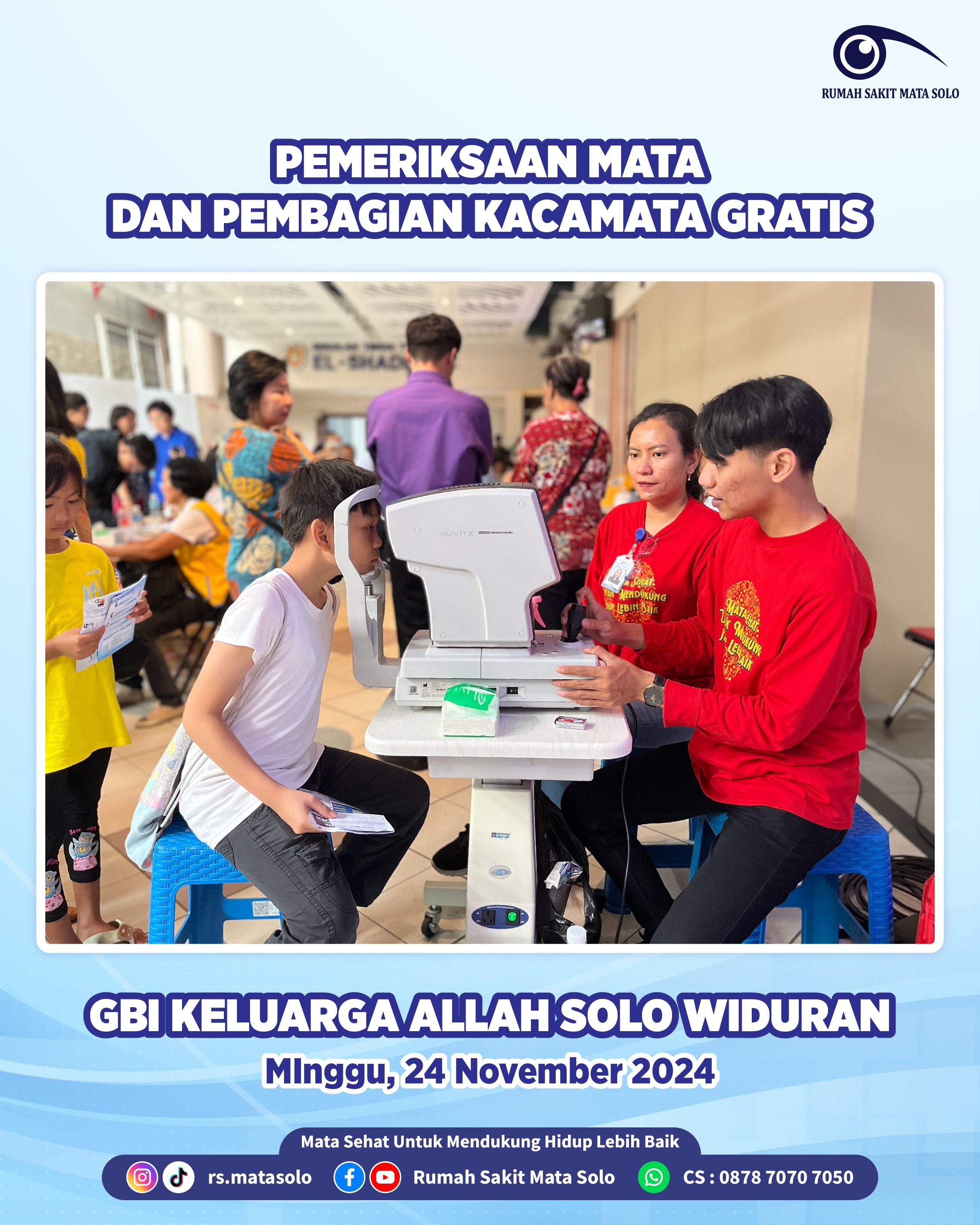RS Mata Solo Gelar Pemeriksaan Mata Gratis di GBI Keluarga Allah Solo Widuran