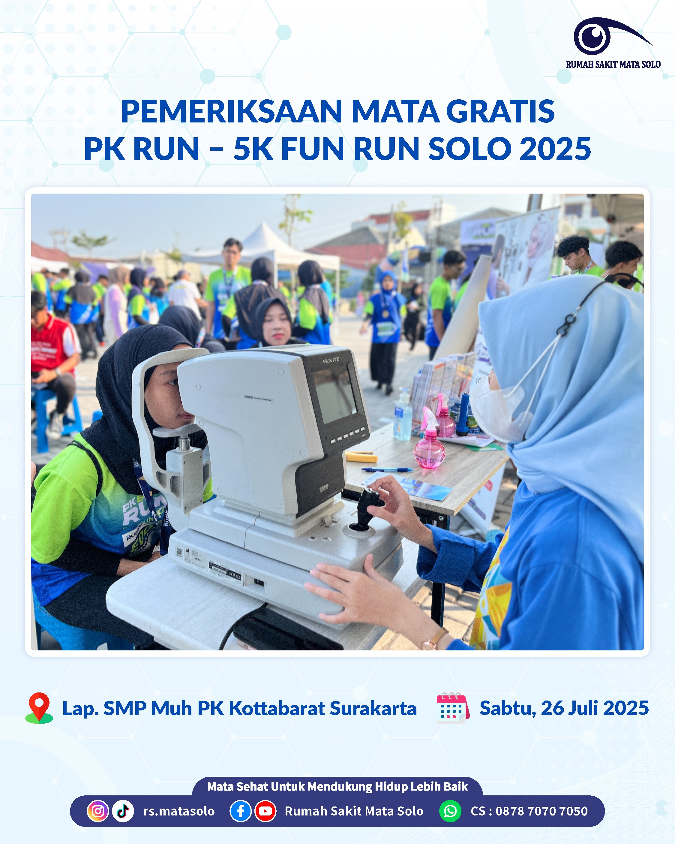 Lari Sehat, Mata Sehat! RS Mata Solo Hadirkan Pemeriksaan Mata Gratis di PK RUN Solo