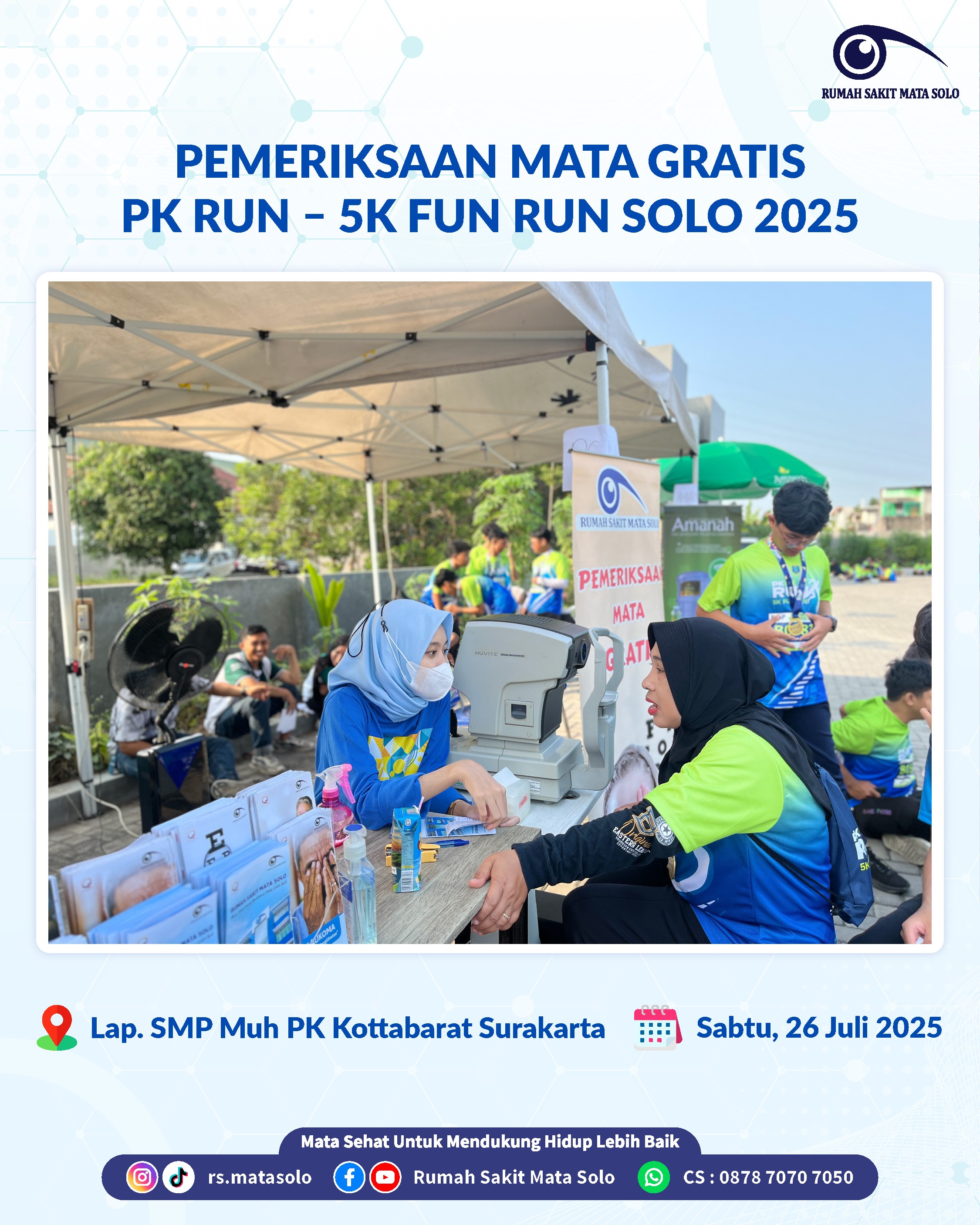 Lari Sehat, Mata Sehat! RS Mata Solo Hadirkan Pemeriksaan Mata Gratis di PK RUN Solo