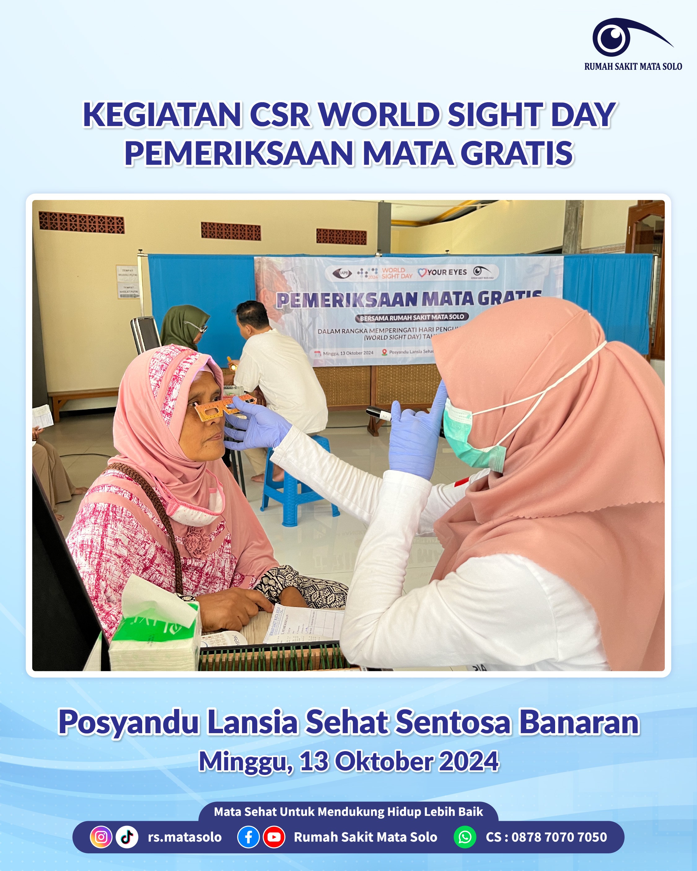 World Sight Day 2024, RS Mata Solo Gelar Pemeriksaan Mata Gratis di Posyandu Lansia