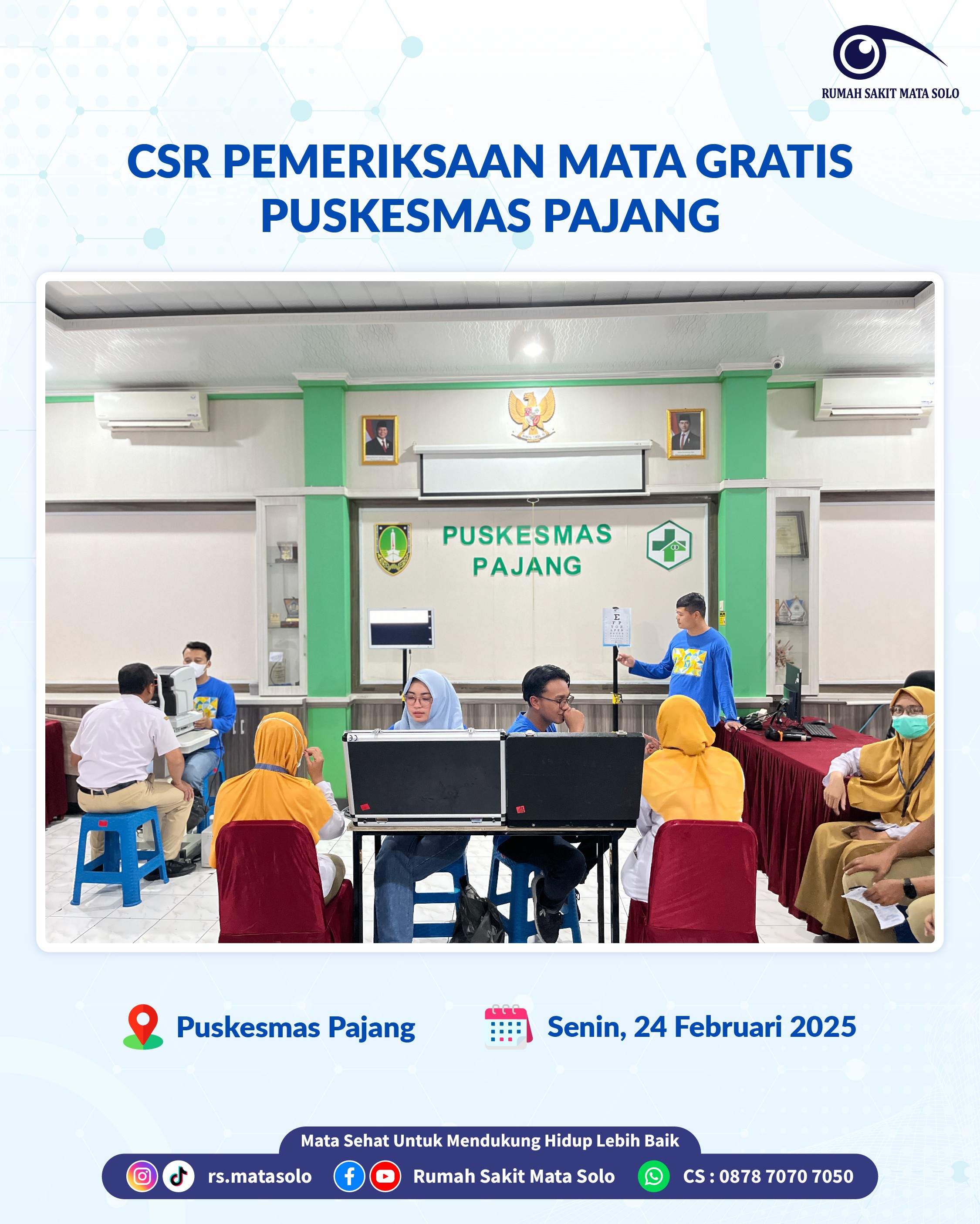 RS Mata Solo Gelar Pemeriksaan Mata Gratis Berkolaborasi dengan Puskesmas Pajang