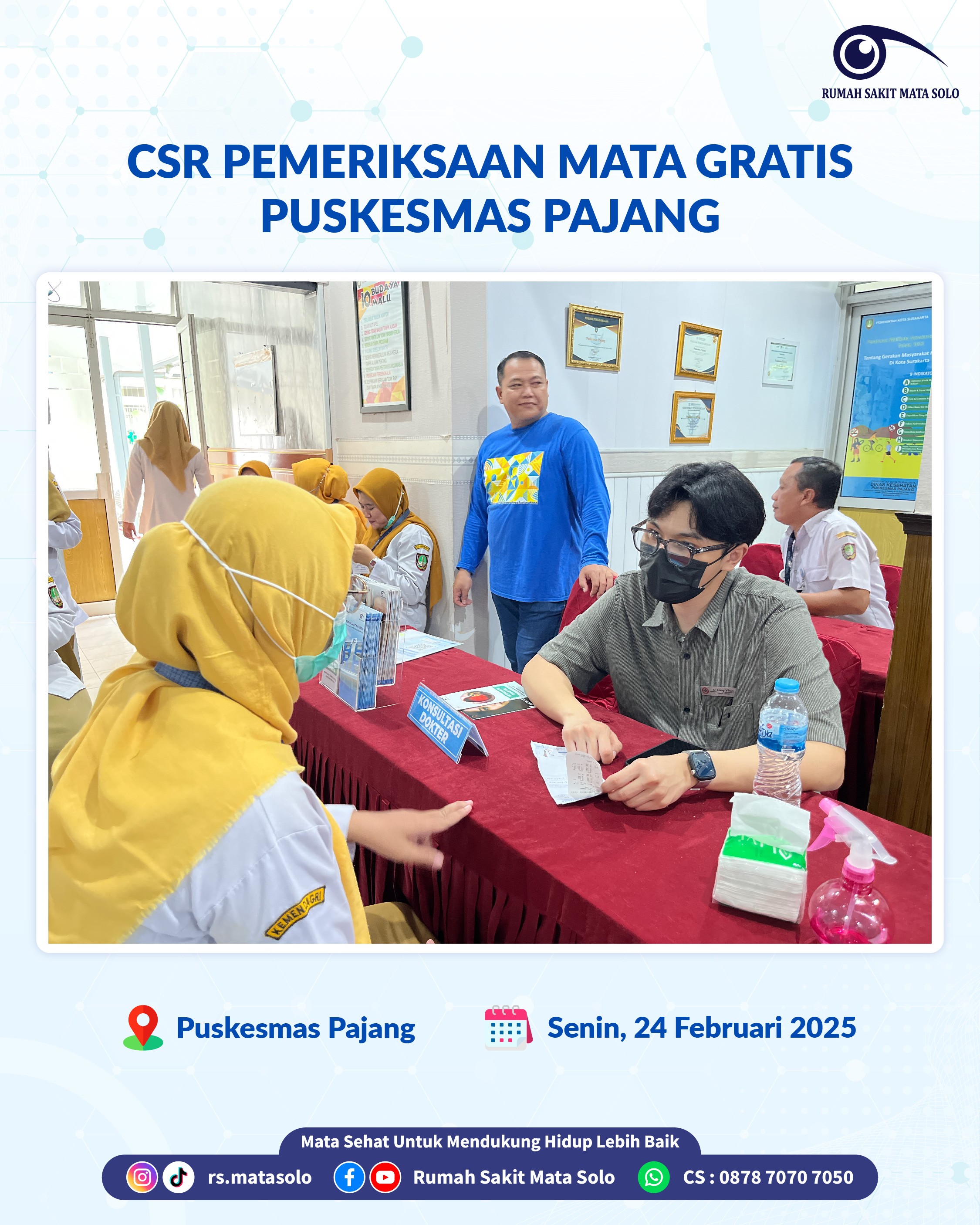 RS Mata Solo Gelar Pemeriksaan Mata Gratis Berkolaborasi dengan Puskesmas Pajang