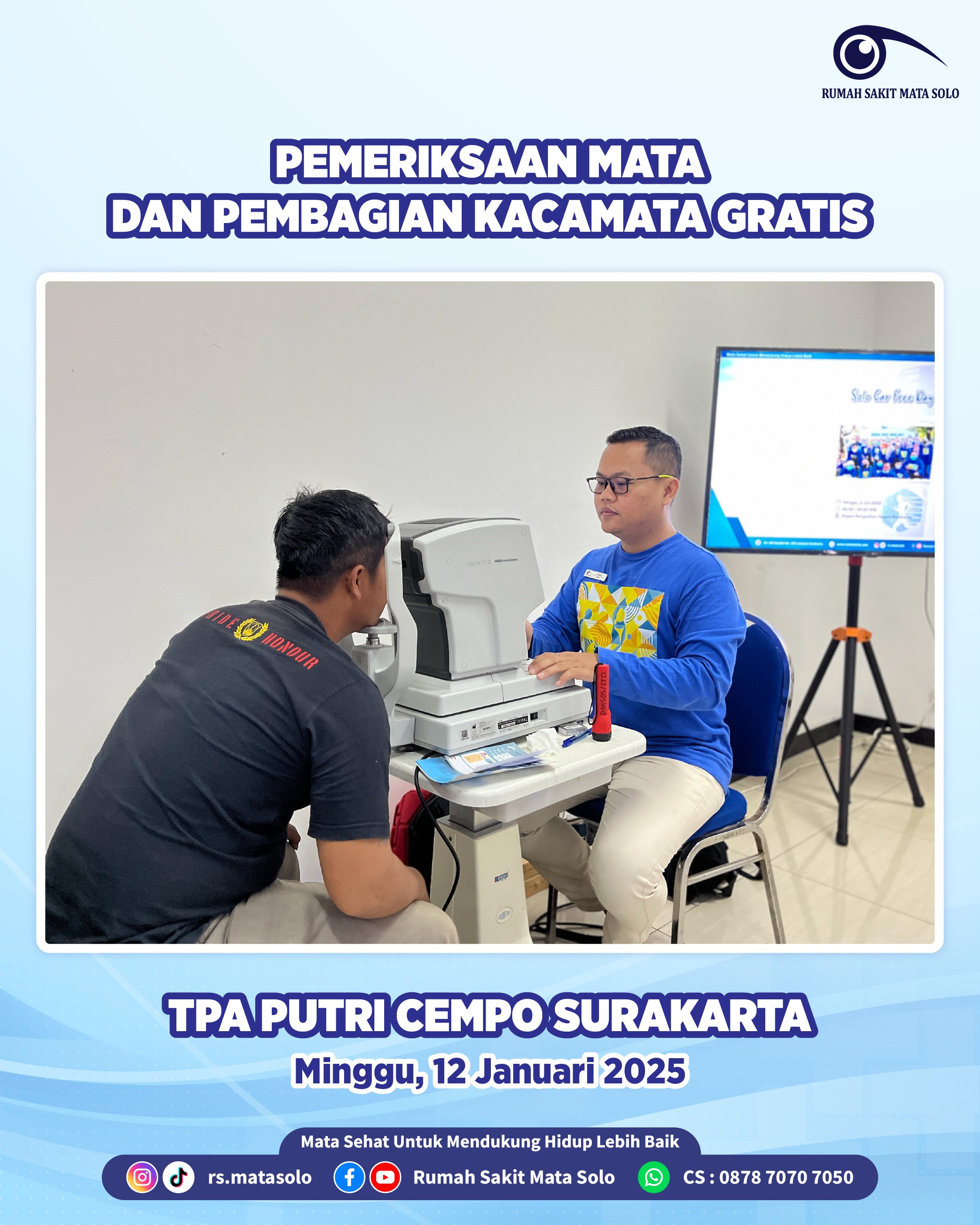 RS Mata Solo Gelar Pemeriksaan Mata Gratis di TPA Putri Cempo Surakarta