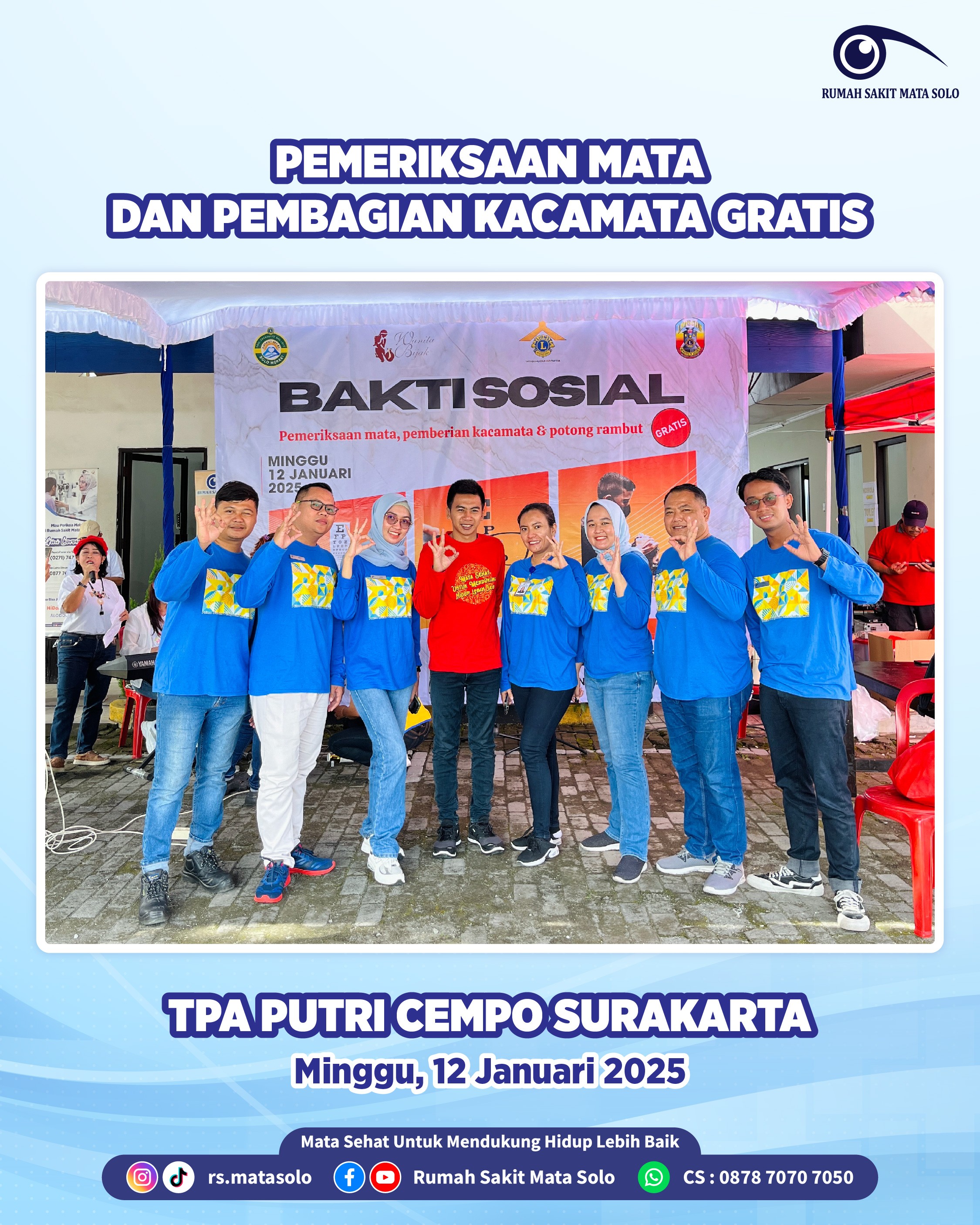 RS Mata Solo Gelar Pemeriksaan Mata Gratis di TPA Putri Cempo Surakarta