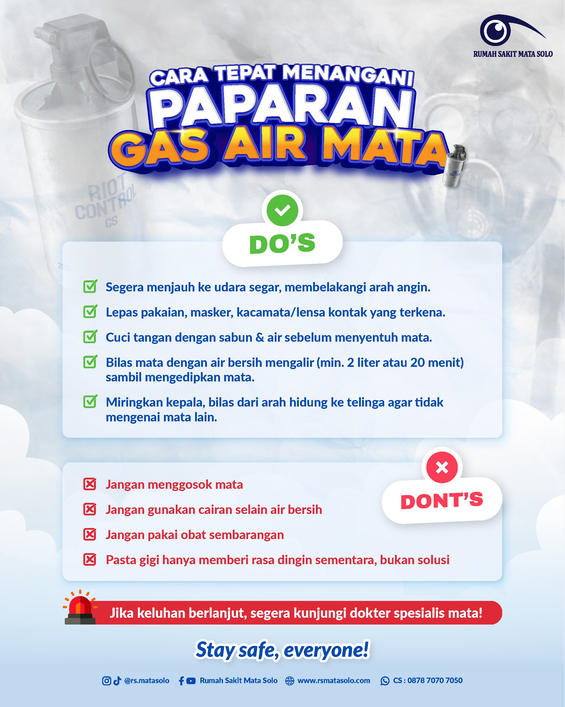 Cara Tepat Menangani Paparan Gas Air Mata