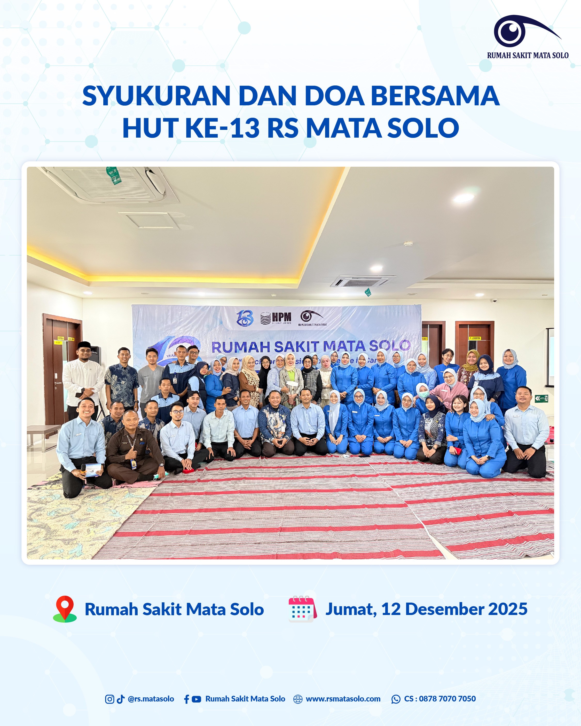 RS Mata Solo Gelar Syukuran Hari Ulang Tahun ke-13 serta Doa Bersama