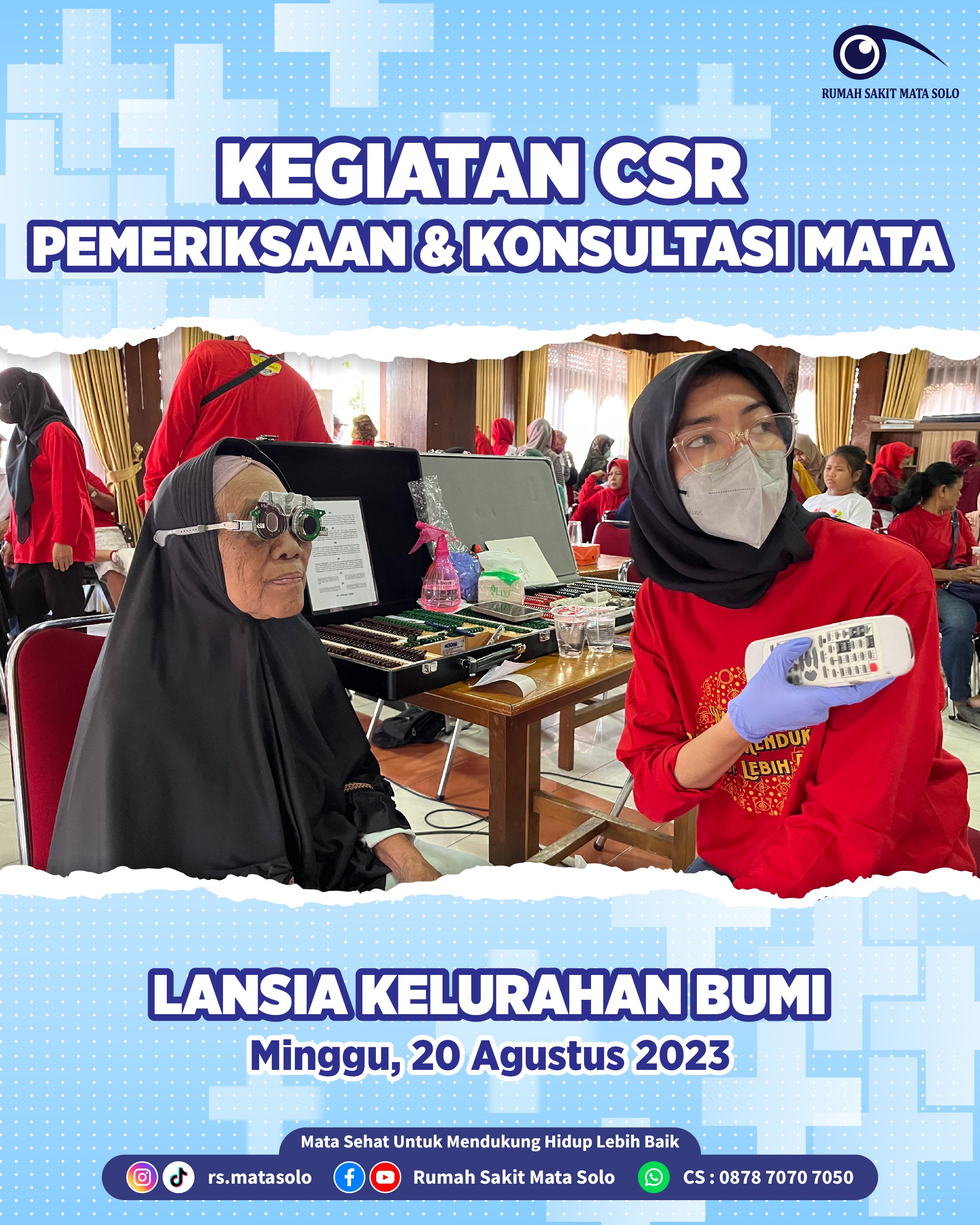 RS Mata Solo Gelar Pemeriksaan Mata Gratis di Kelurahan Bumi Surakarta