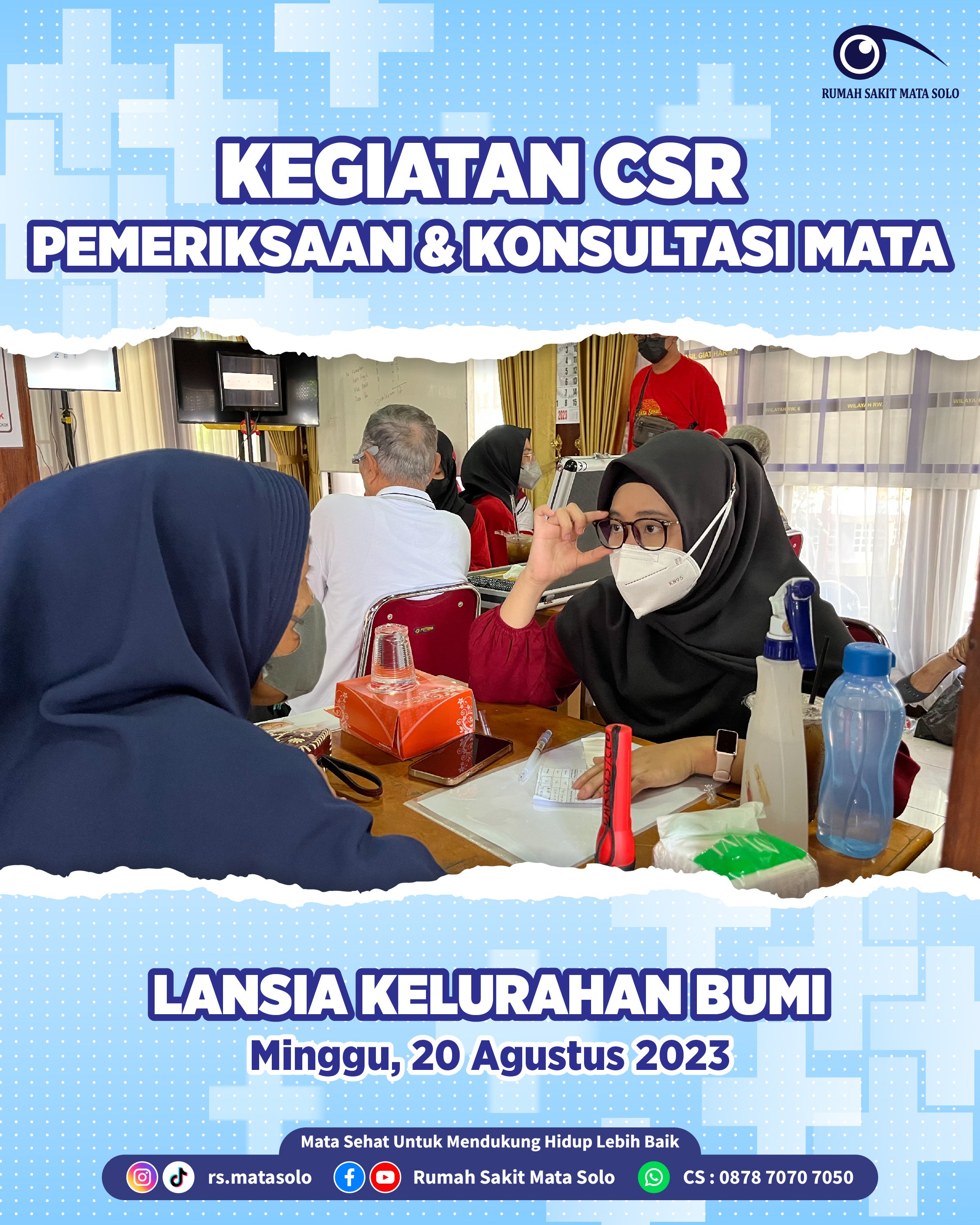 RS Mata Solo Gelar Pemeriksaan Mata Gratis di Kelurahan Bumi Surakarta