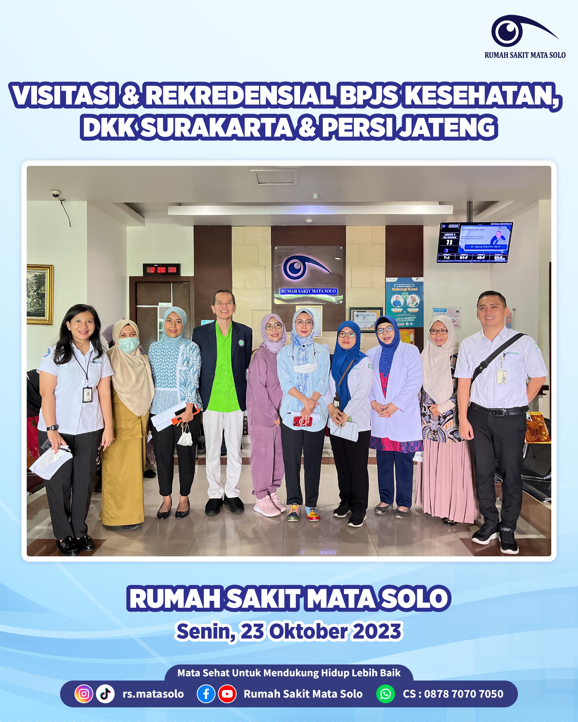 RS Mata Solo Menerima Kunjungan Rekredensial BPJS Kesehatan, DKK Surakarta & PERSI Jateng